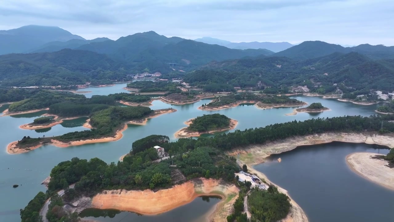 潮州汤溪水库航拍视频素材