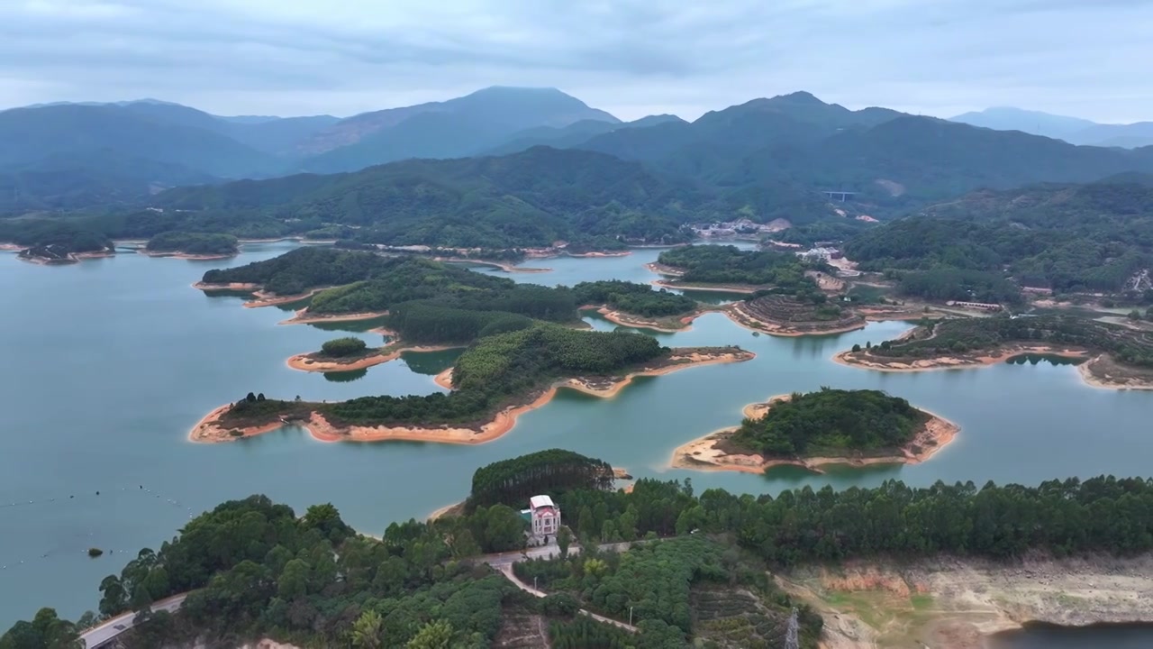 潮州汤溪水库航拍视频素材