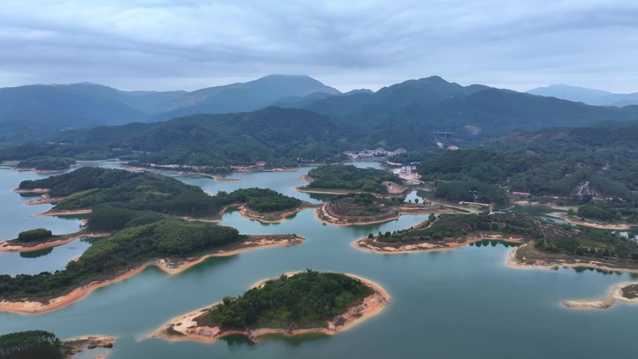 潮州汤溪水库航拍视频素材