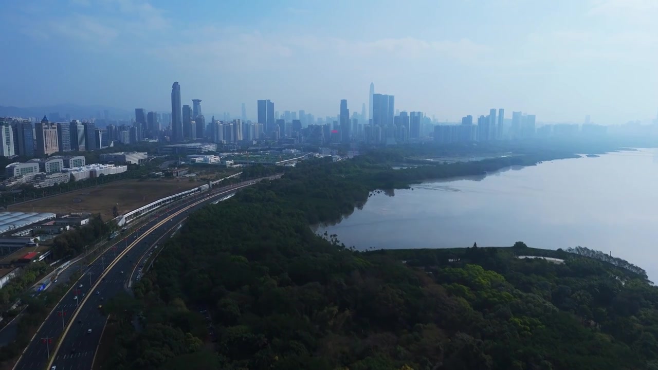 深圳福田高楼建筑群航拍视频素材