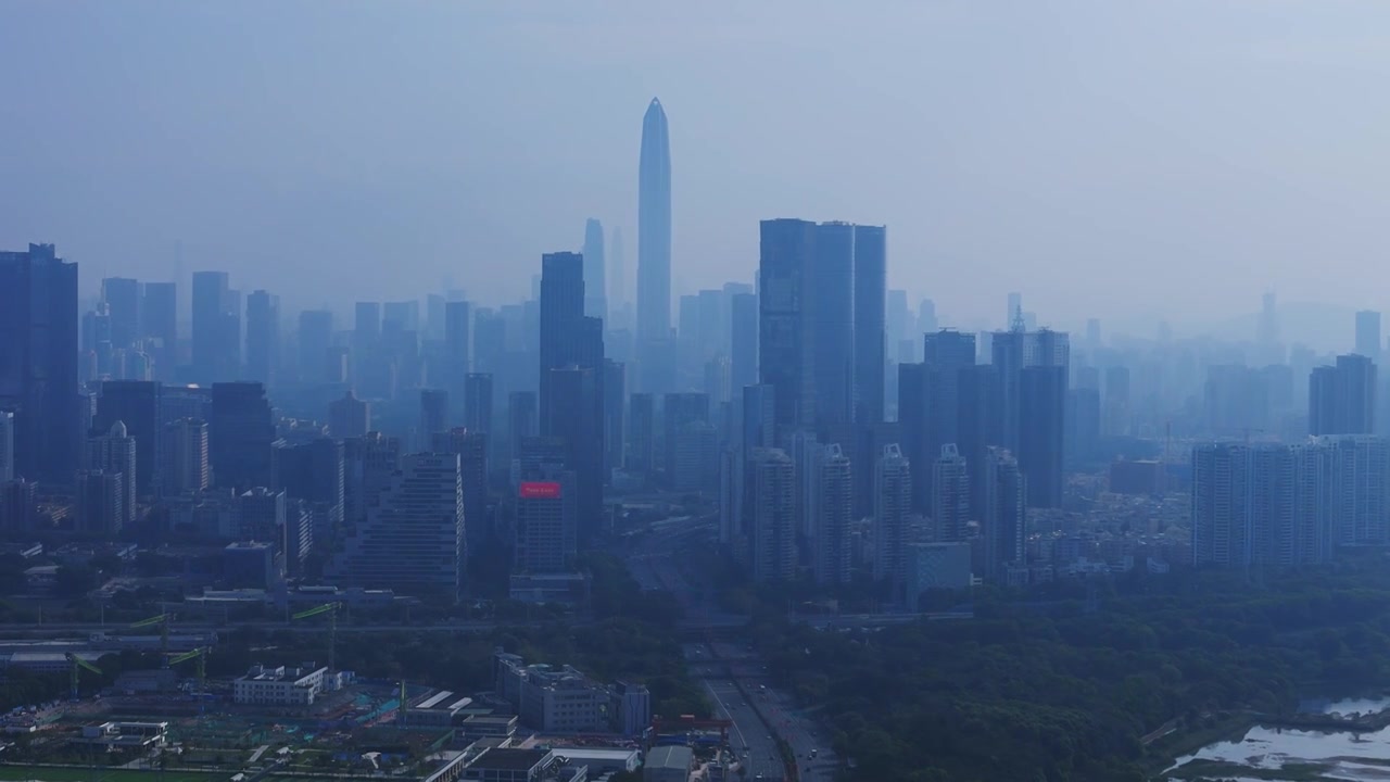 深圳福田高楼建筑群航拍视频素材