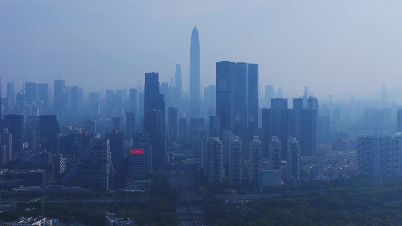 深圳福田高楼建筑群航拍视频素材