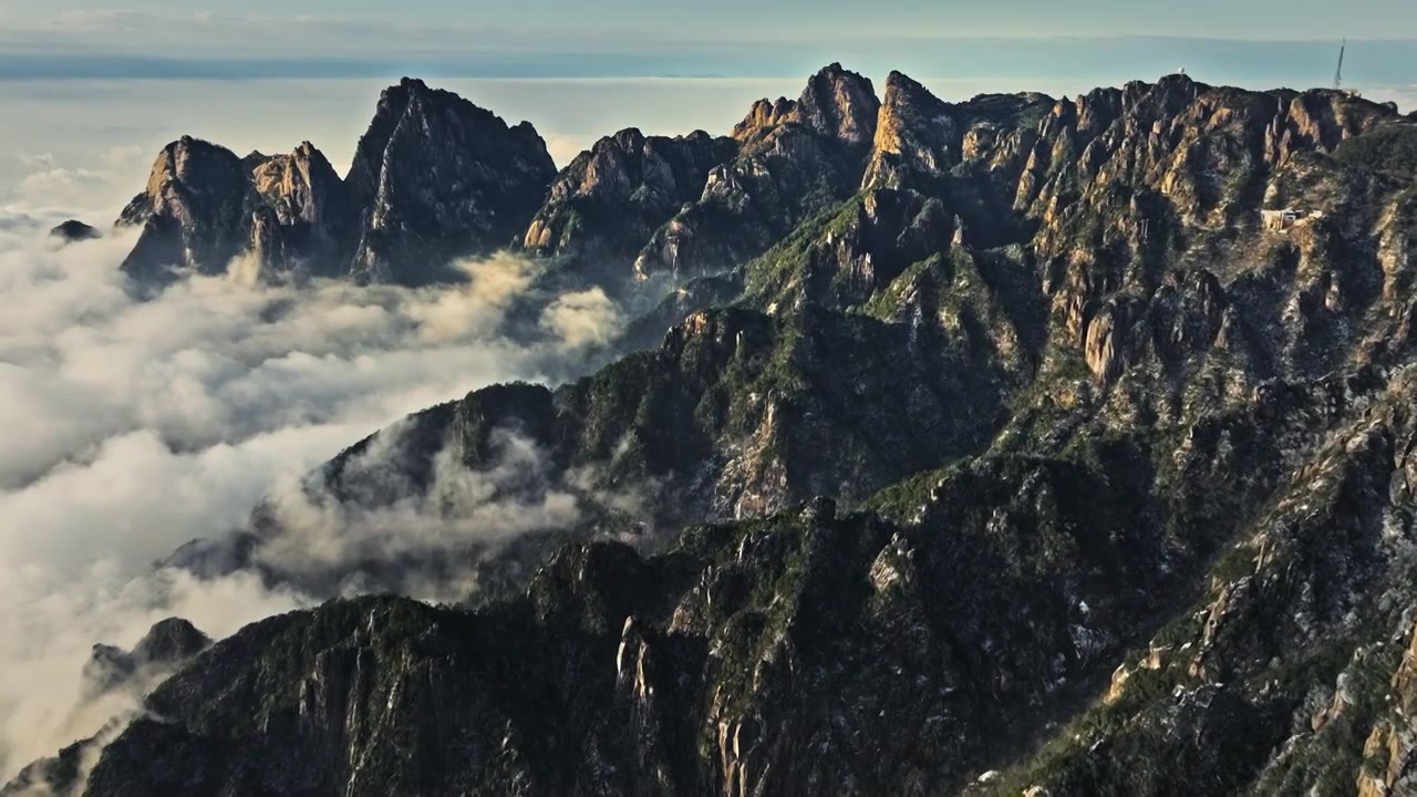 黄山日出冬雪云海视频下载