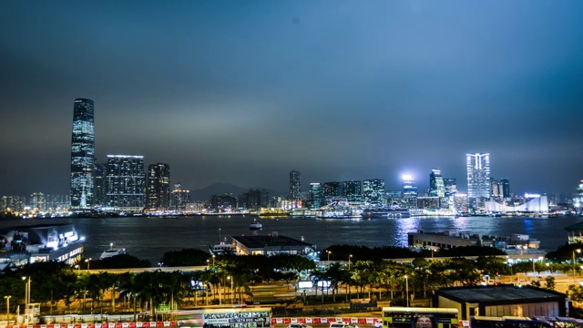 维多利亚港夜景视频素材