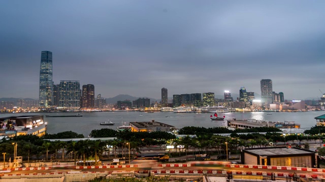 维多利亚港夜景视频素材