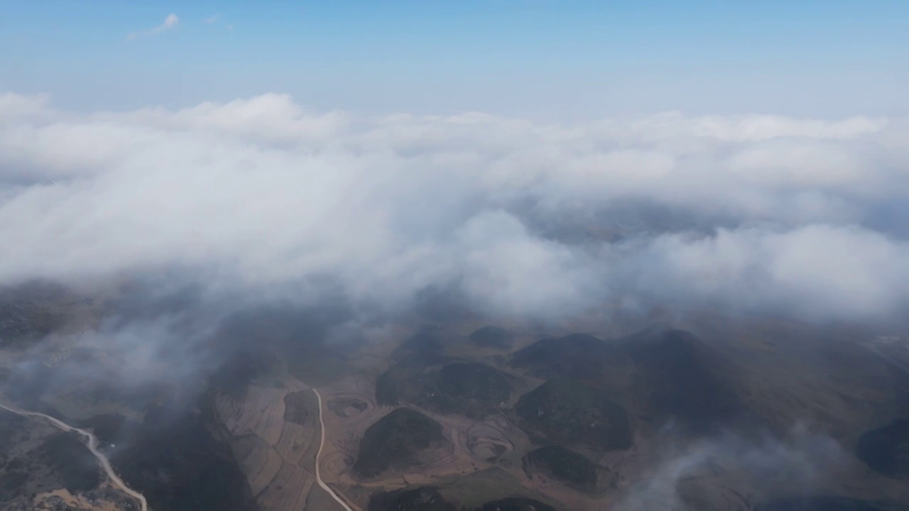 贵州高原冬季云海风光风景视频素材