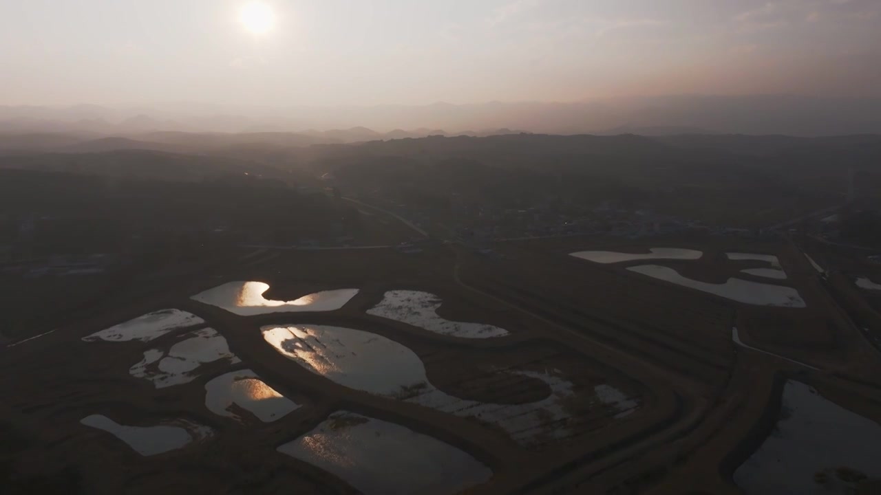 云贵高原村庄山景风光视频素材