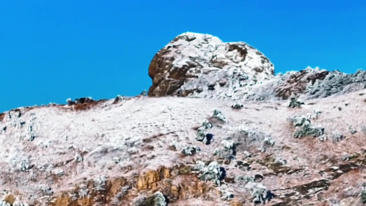 下雪后的五莲县马耳山风光视频下载