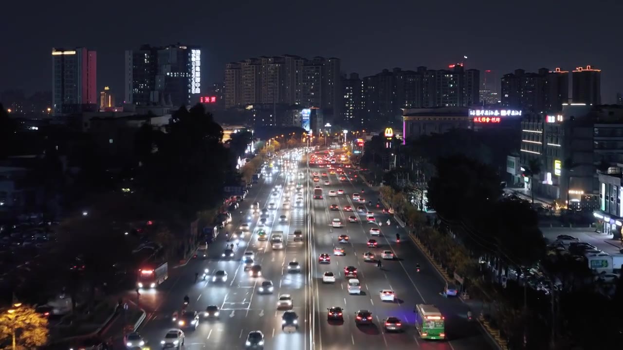 广州晚高峰城市道路交通视频素材