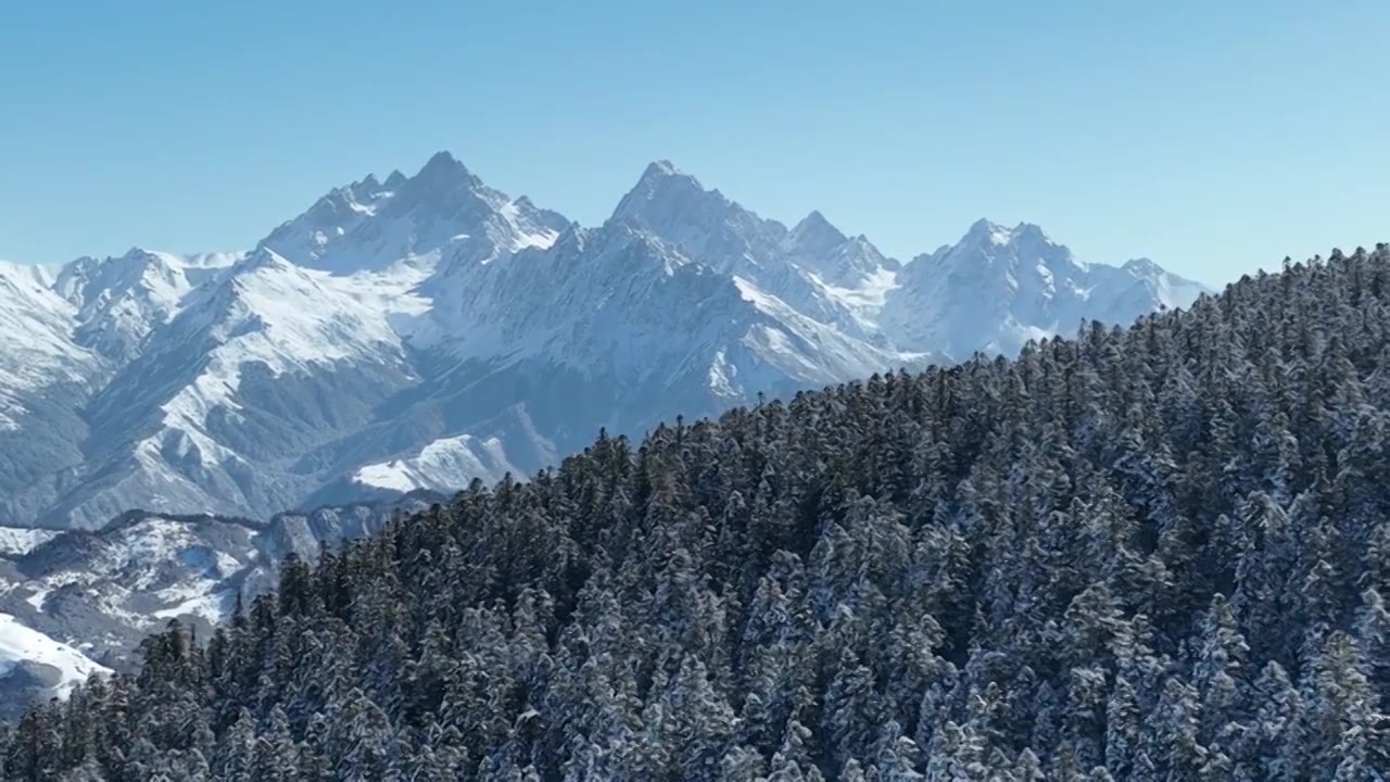 雪山航拍原始素材视频素材