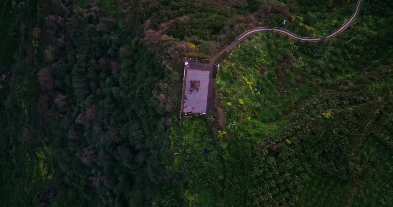 无人机 降落视角 四川 成都 蒲江 长秋山 观景台 生态 植被 耙耙柑 水果视频下载