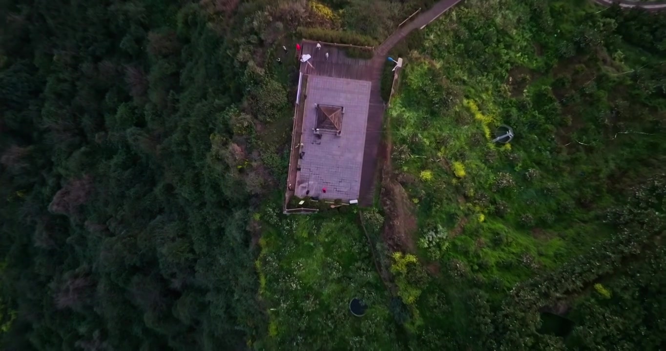 无人机 降落视角 四川 成都 蒲江 长秋山 观景台 生态 植被 耙耙柑 水果视频下载