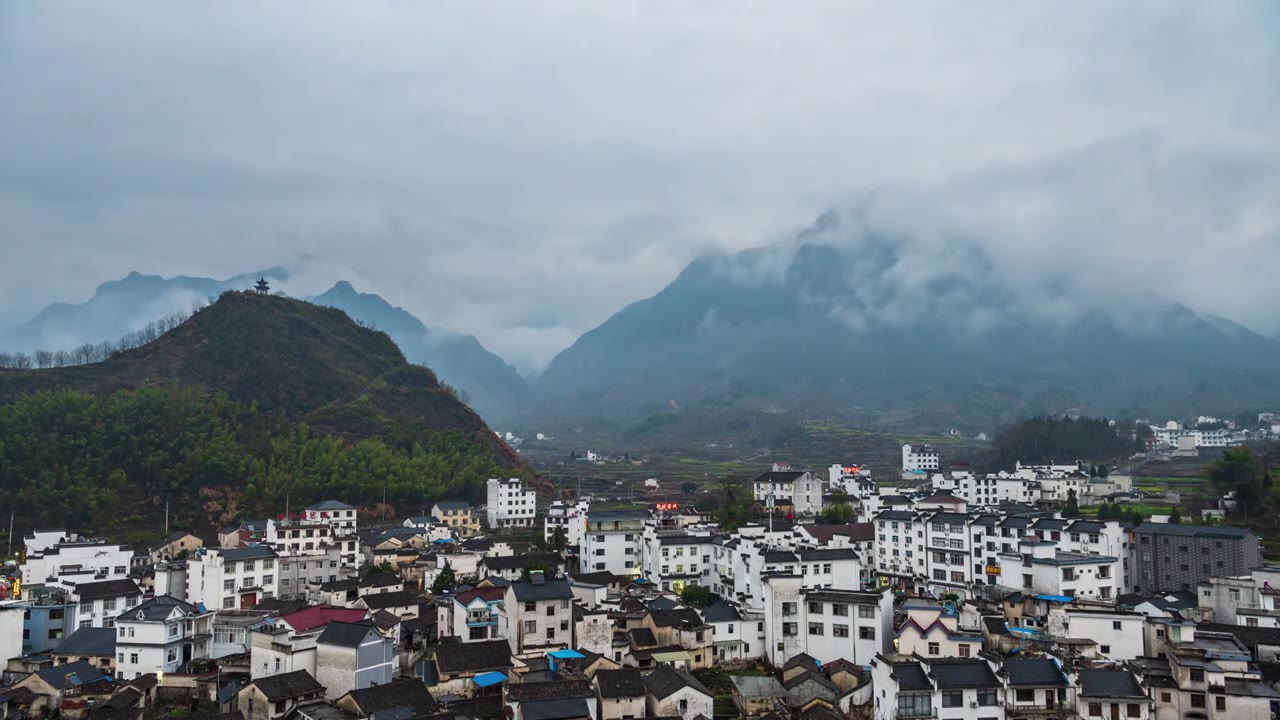 雨后家朋日转夜延时摄影，安徽宣城视频素材