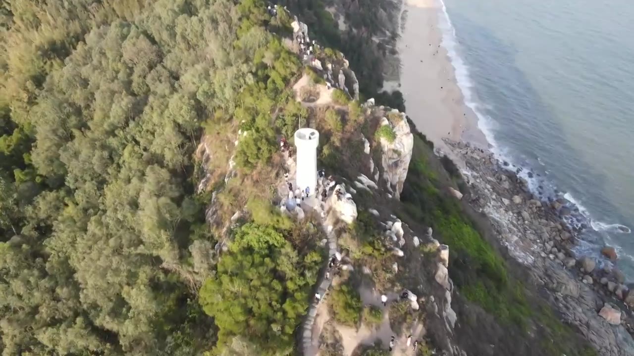 广东茂名晏境岭海边航拍风光视频下载