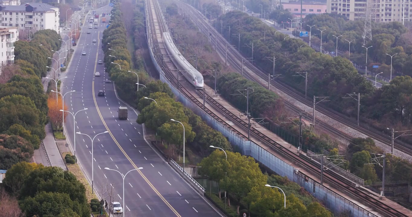 江苏省无锡市火车站京沪铁路高铁运输画面视频素材