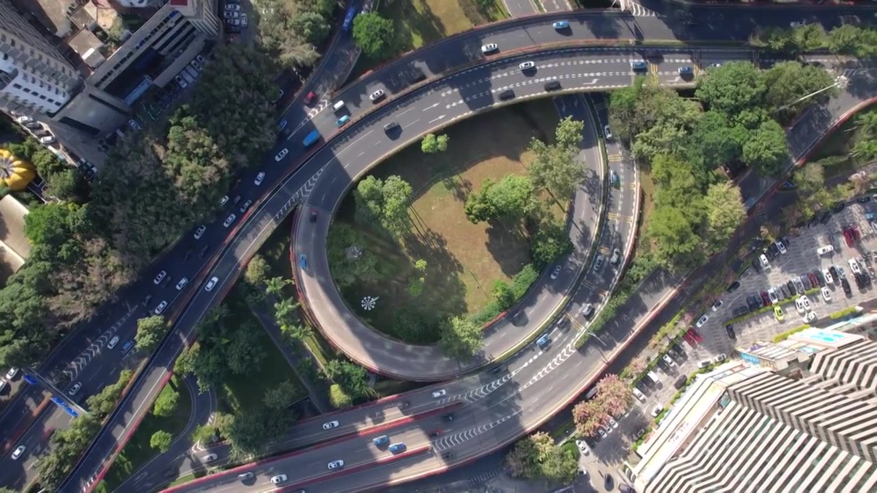 广东省深圳市罗湖区雅园立交道路车流主干道立交桥航拍视频素材