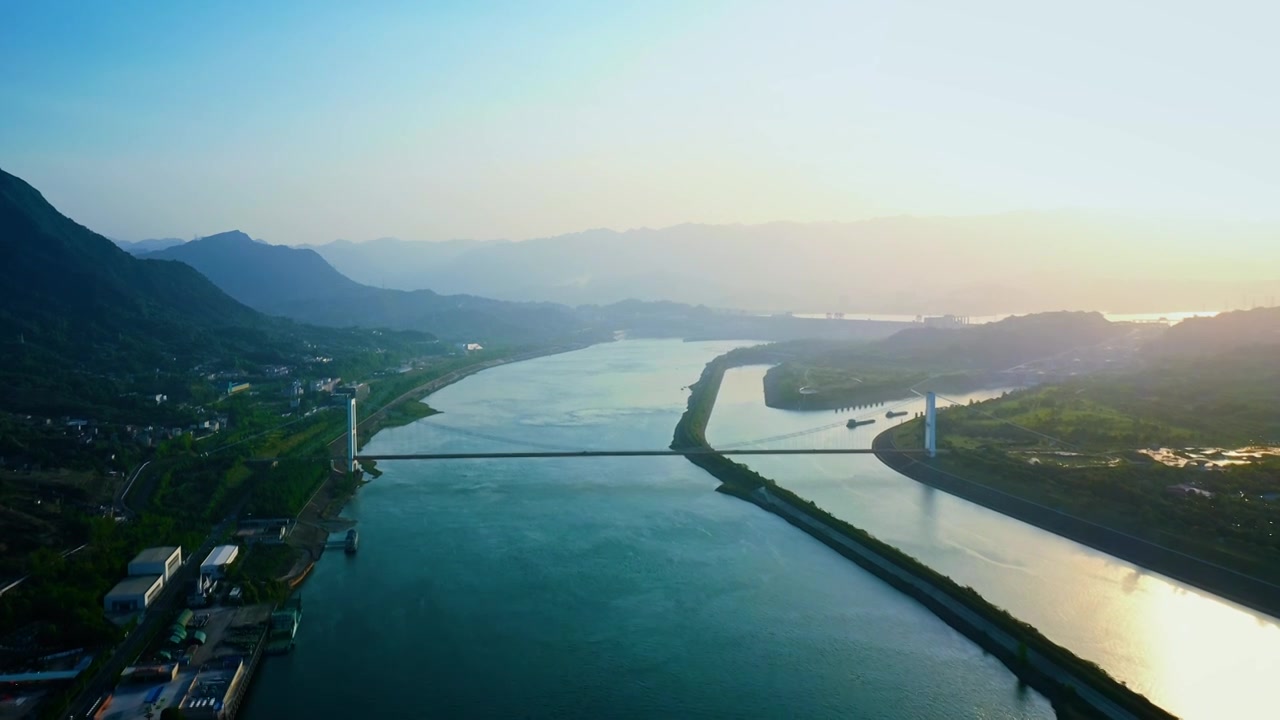 宜昌三峡人家三峡大坝航拍视频视频素材