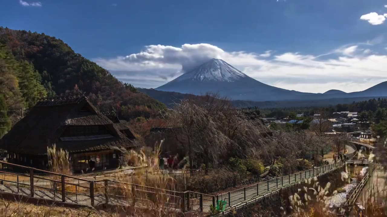 日本富士山风光视频素材