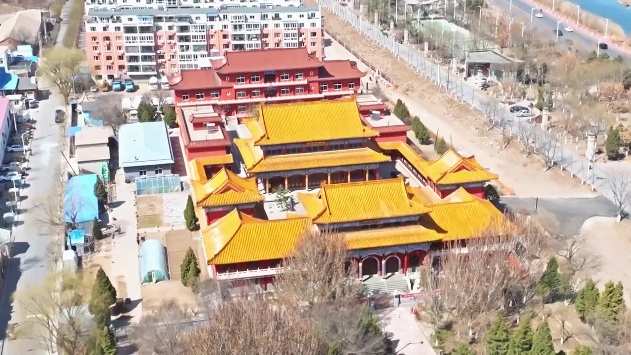 【合集】锦州市弘法寺 桥头公园视频素材