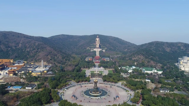 空中无锡灵山镜，山上大佛视频素材