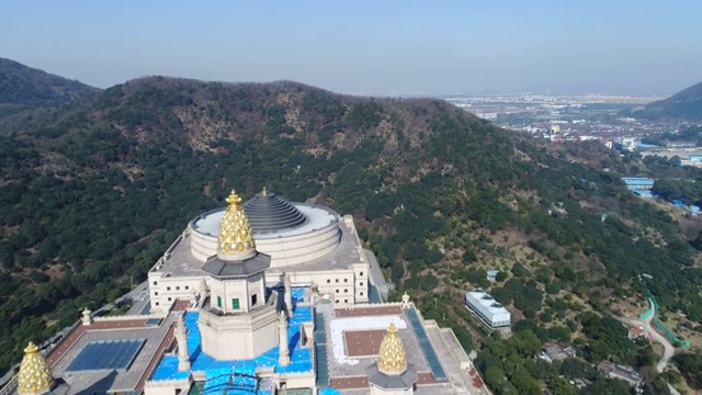 架空无锡灵山镜，灵山扇屋视频素材