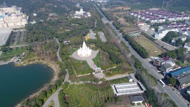 空中无锡灵山镜，灵山梵屋五大印度庙城，视频素材