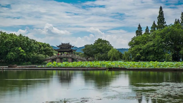 杭州西湖，时光流逝视频素材