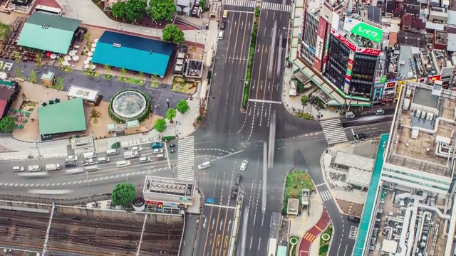 高视角大阪城市街道 延时摄影（摇镜头）视频下载