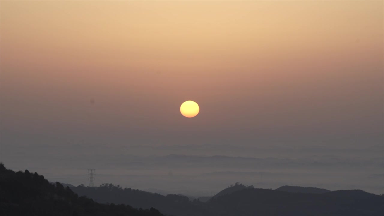 成都龙泉山日出云海风光视频素材