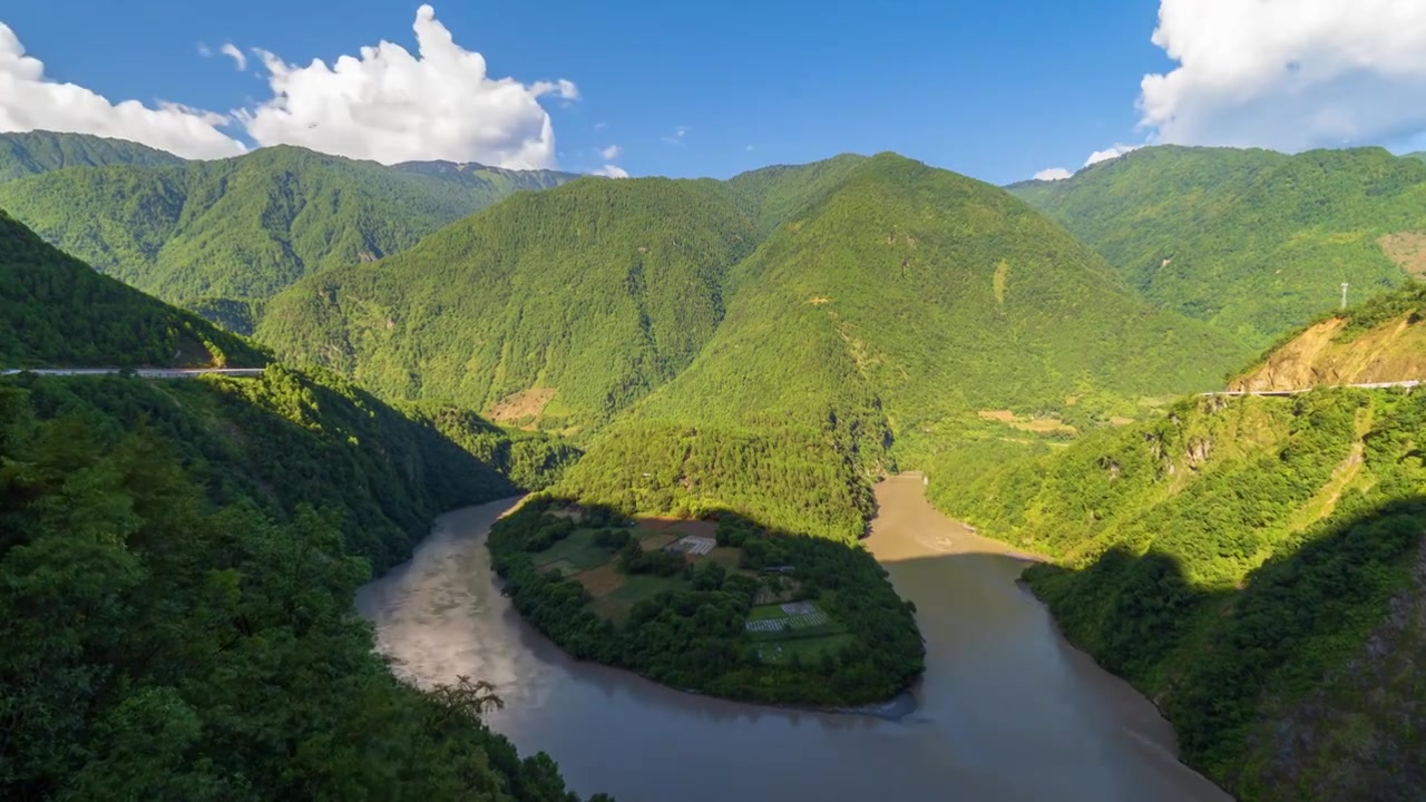 丙中洛怒江大拐湾延时视频素材