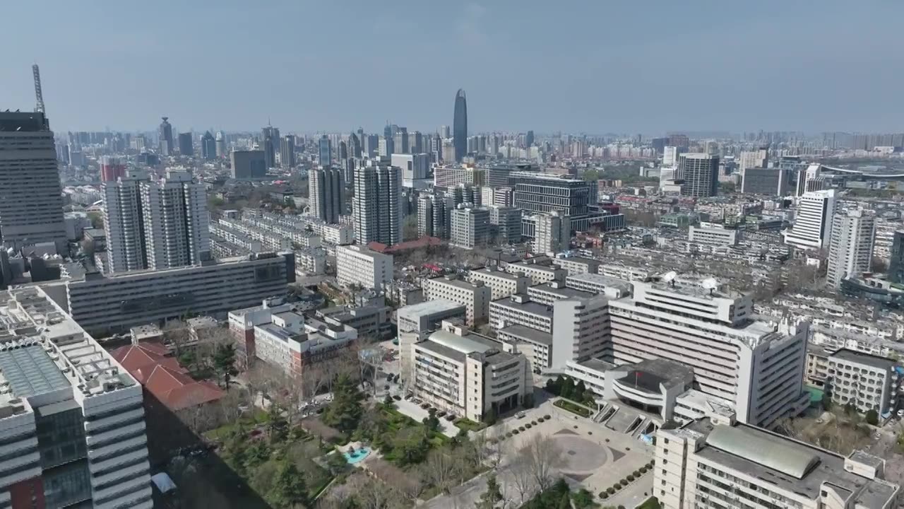 中国山东大学（千佛山校区）北院航拍视频素材