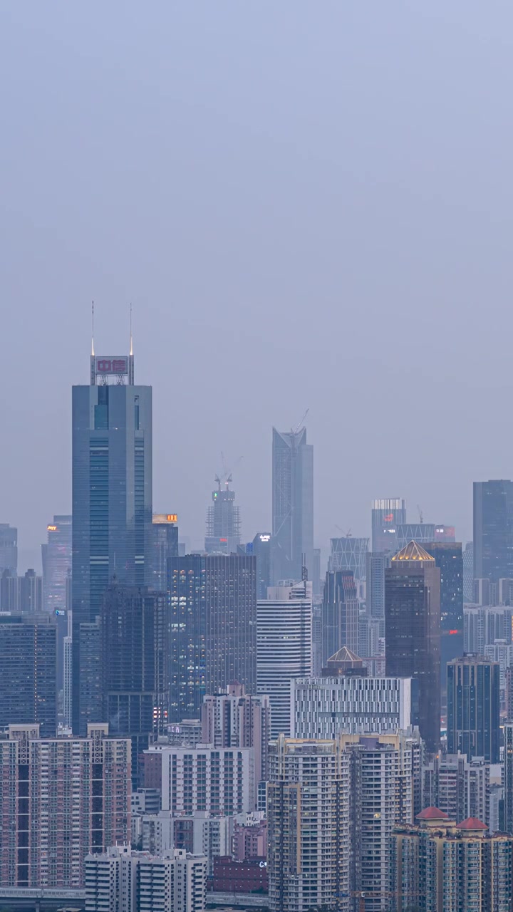 广州城市日转夜延时视频素材