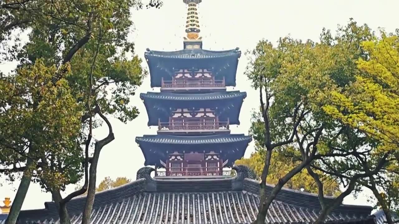 寒山寺普明宝塔视频素材