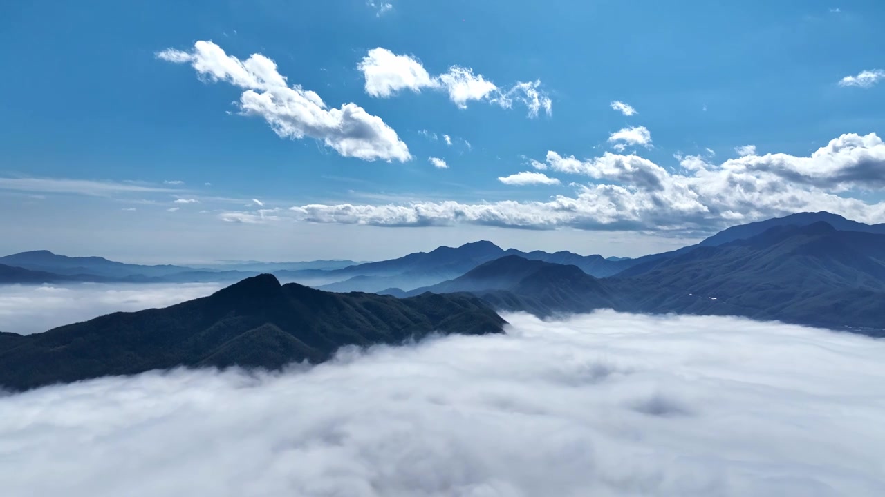 云海之上苍穹之下的世界视频素材