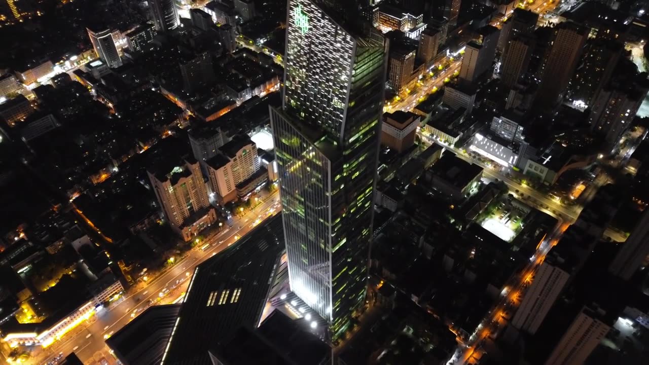 航拍高楼大厦夜景视频素材