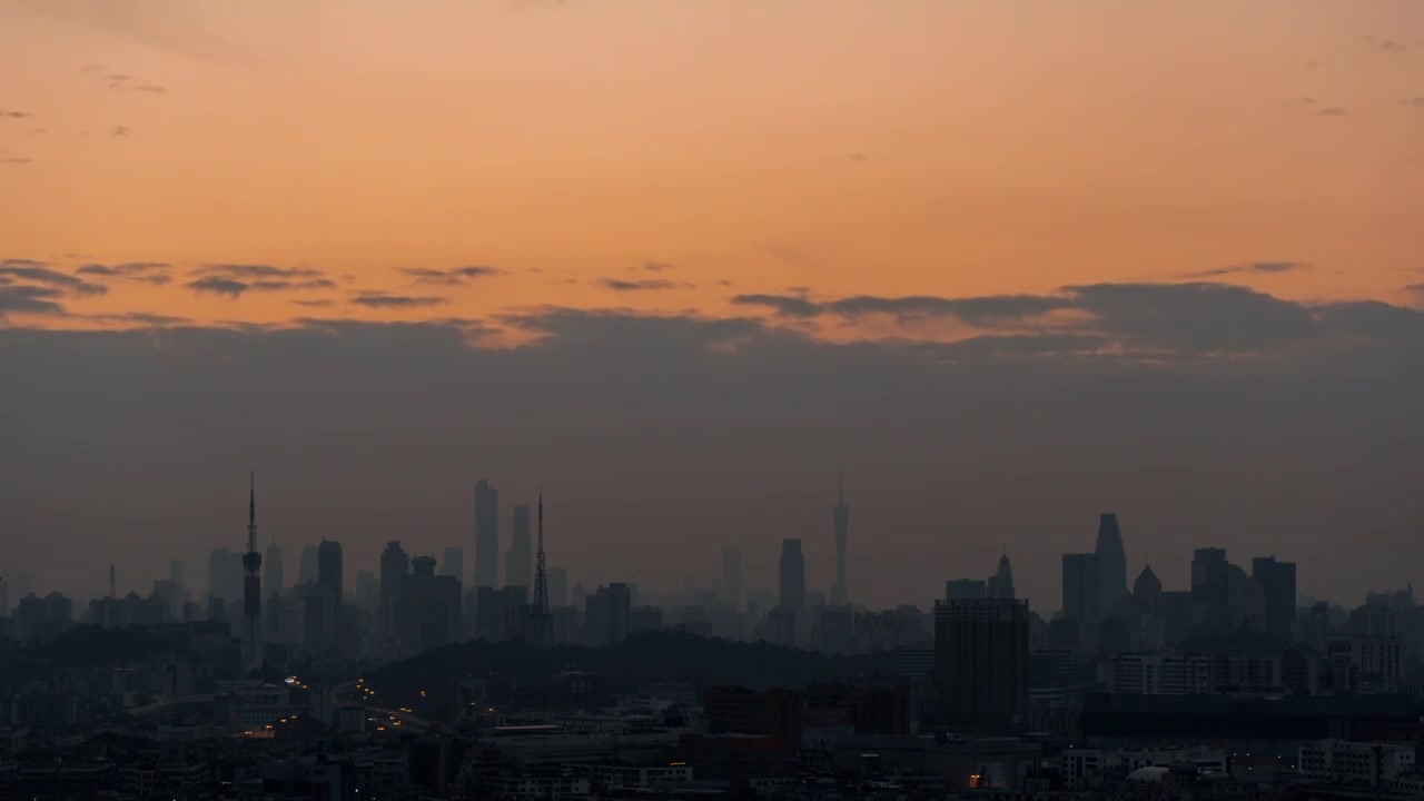 广州地标建筑日出视频素材