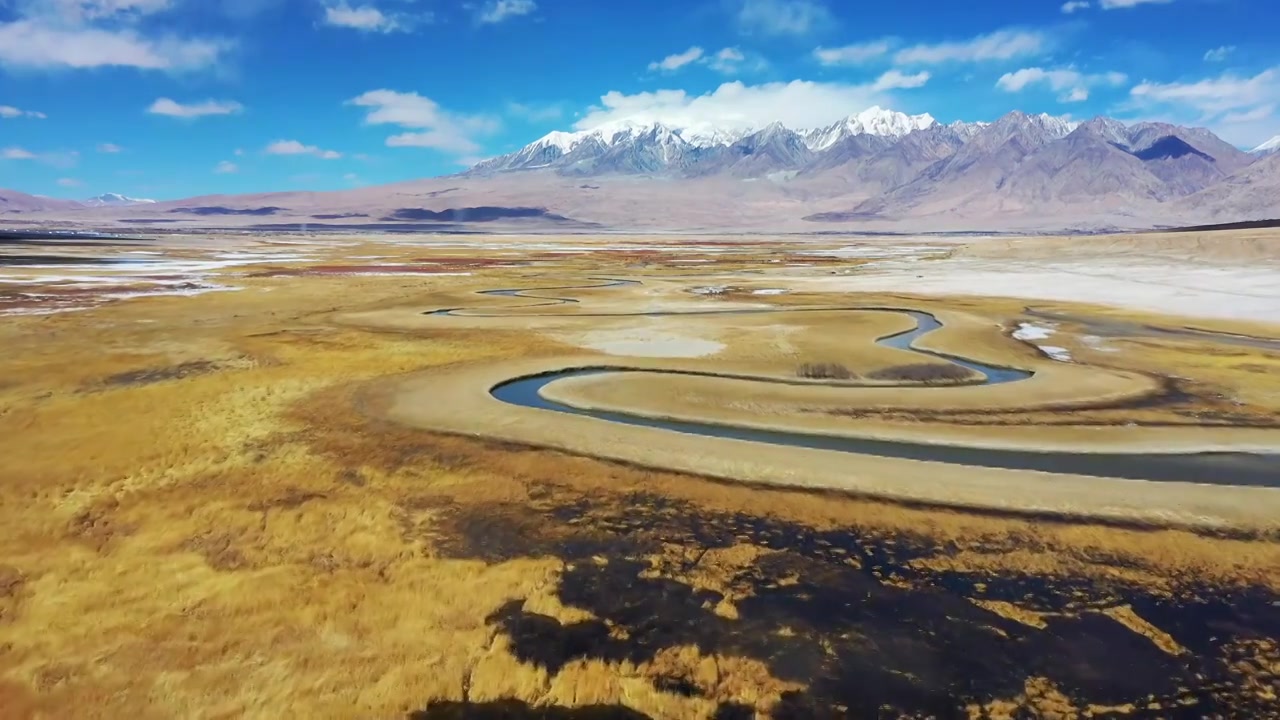 新疆帕米尔高原塔合曼湿地风光视频素材