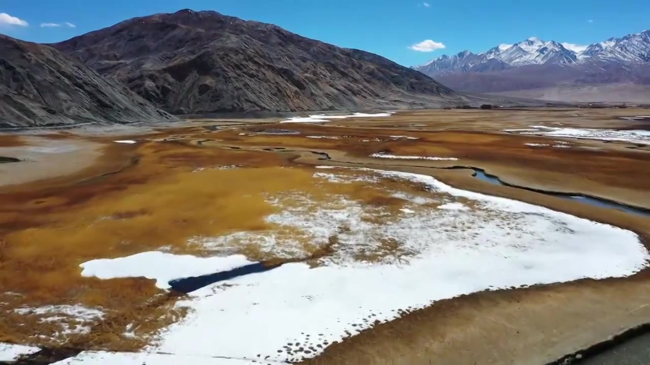 新疆帕米尔高原塔合曼湿地风光视频素材