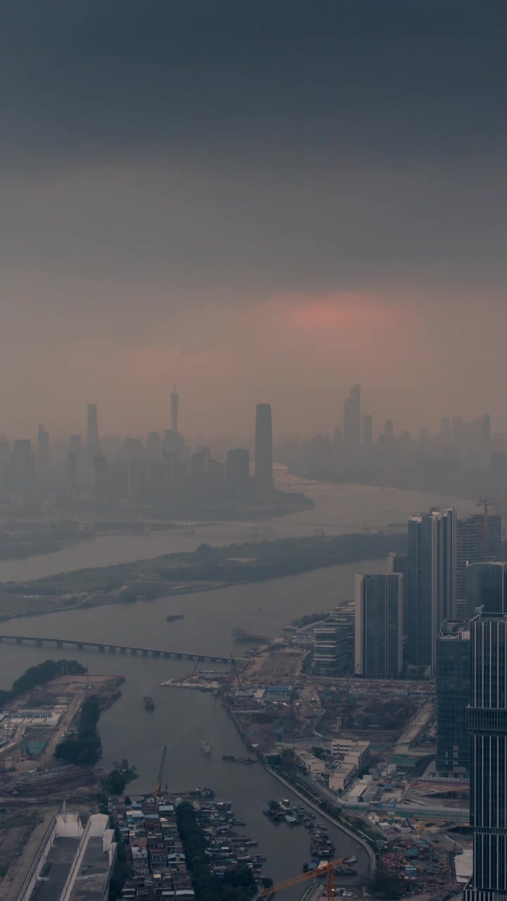 广州地标建筑日落视频素材