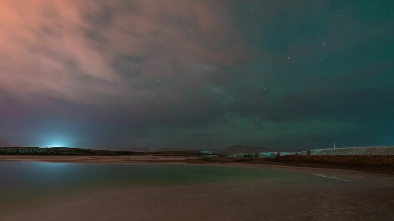 8K青海大柴旦翡翠湖星空视频素材