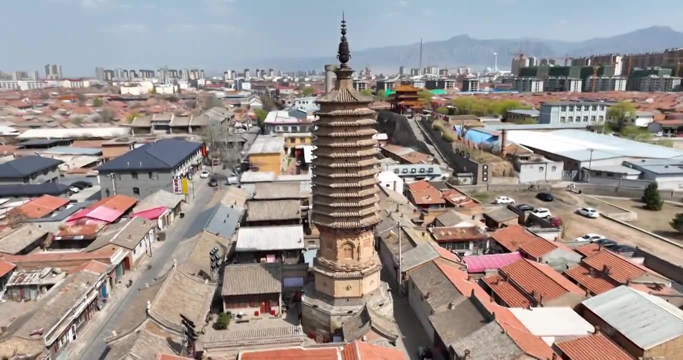 张家口市怀来蔚县古城南安寺视频下载