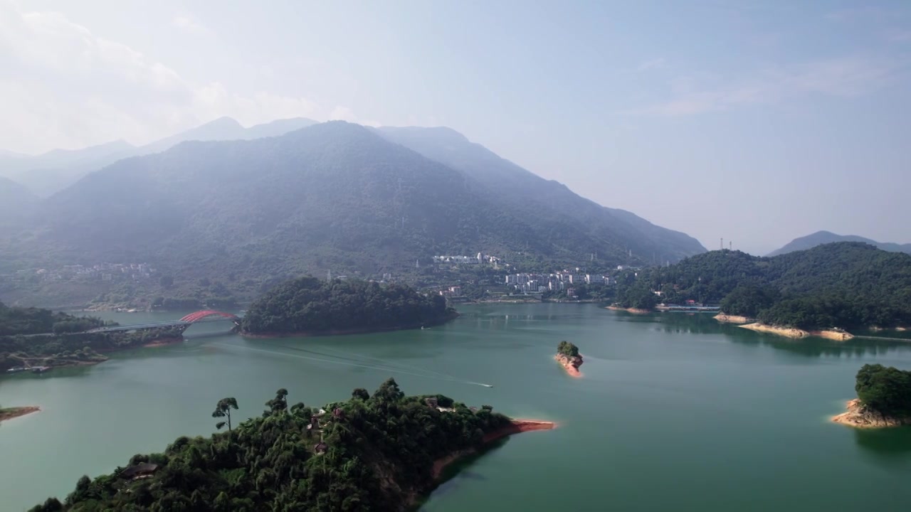 广州市从化区良口镇流溪湖景区航拍视频素材