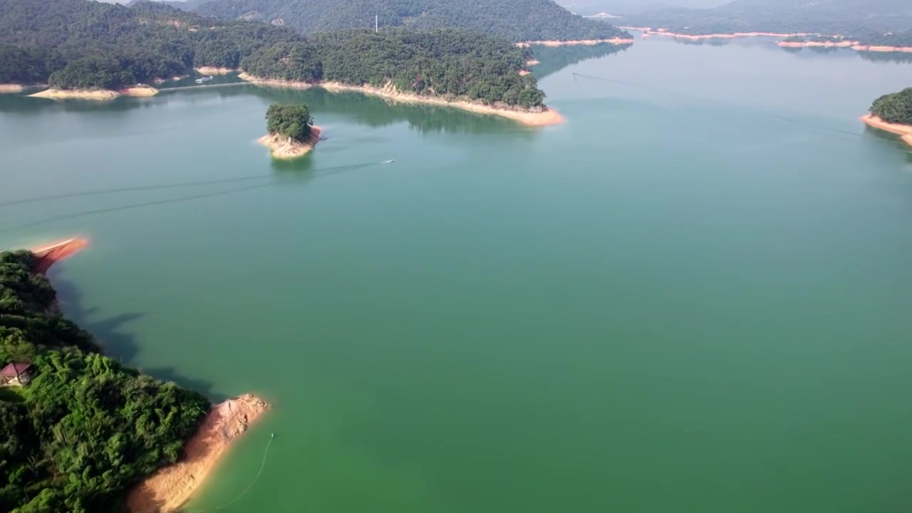 广州市从化区良口镇流溪湖景区航拍视频素材