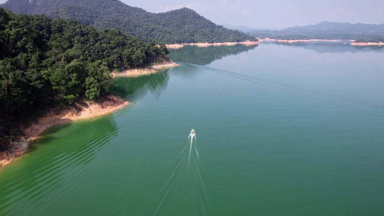 广州市从化区良口镇流溪湖景区航拍视频素材