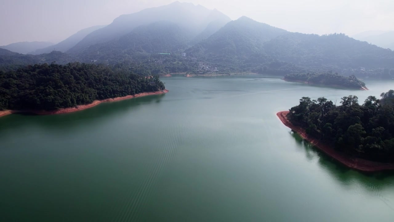 广州市从化区良口镇流溪湖景区航拍视频素材