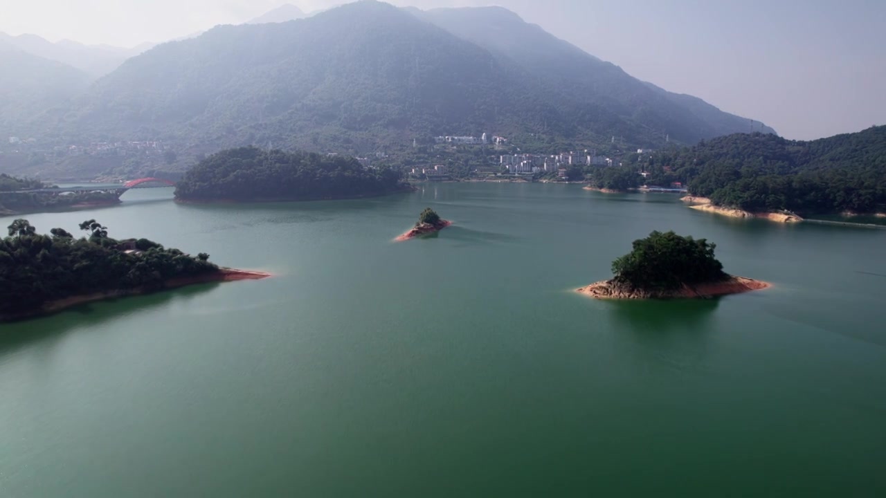 广州市从化区良口镇流溪湖景区航拍视频素材