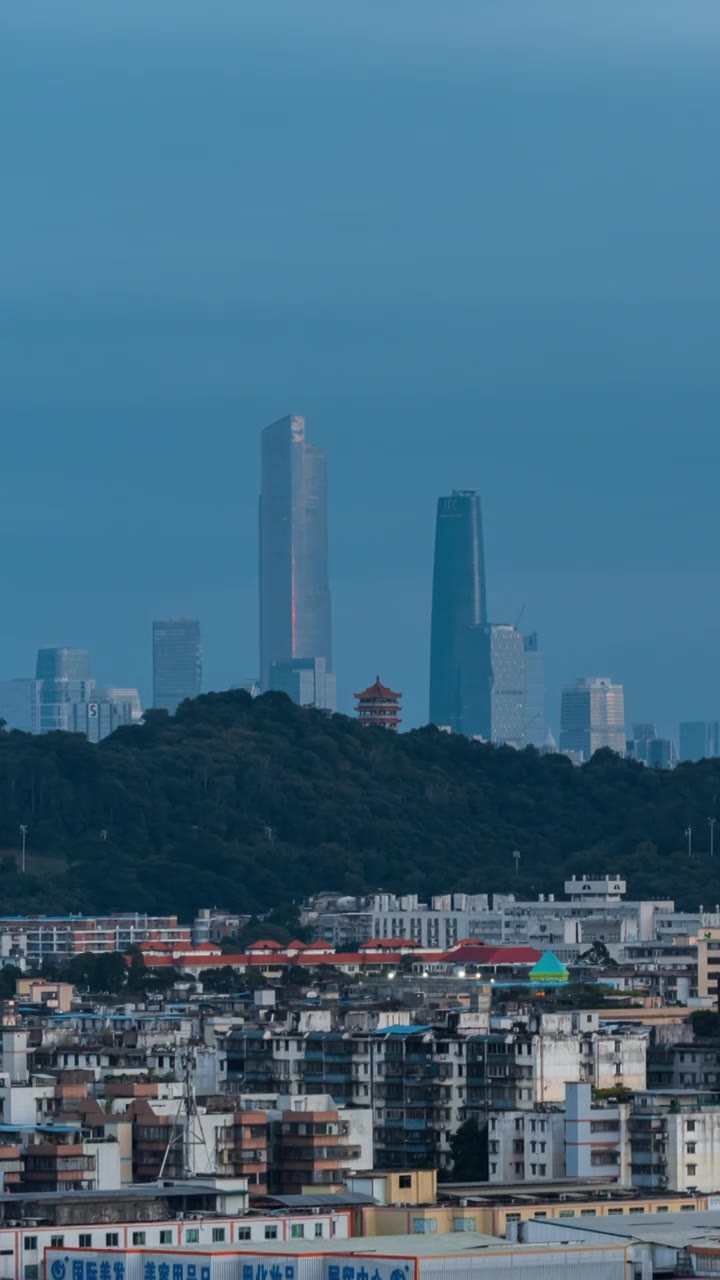 广州珠江新城日落和夜景视频素材