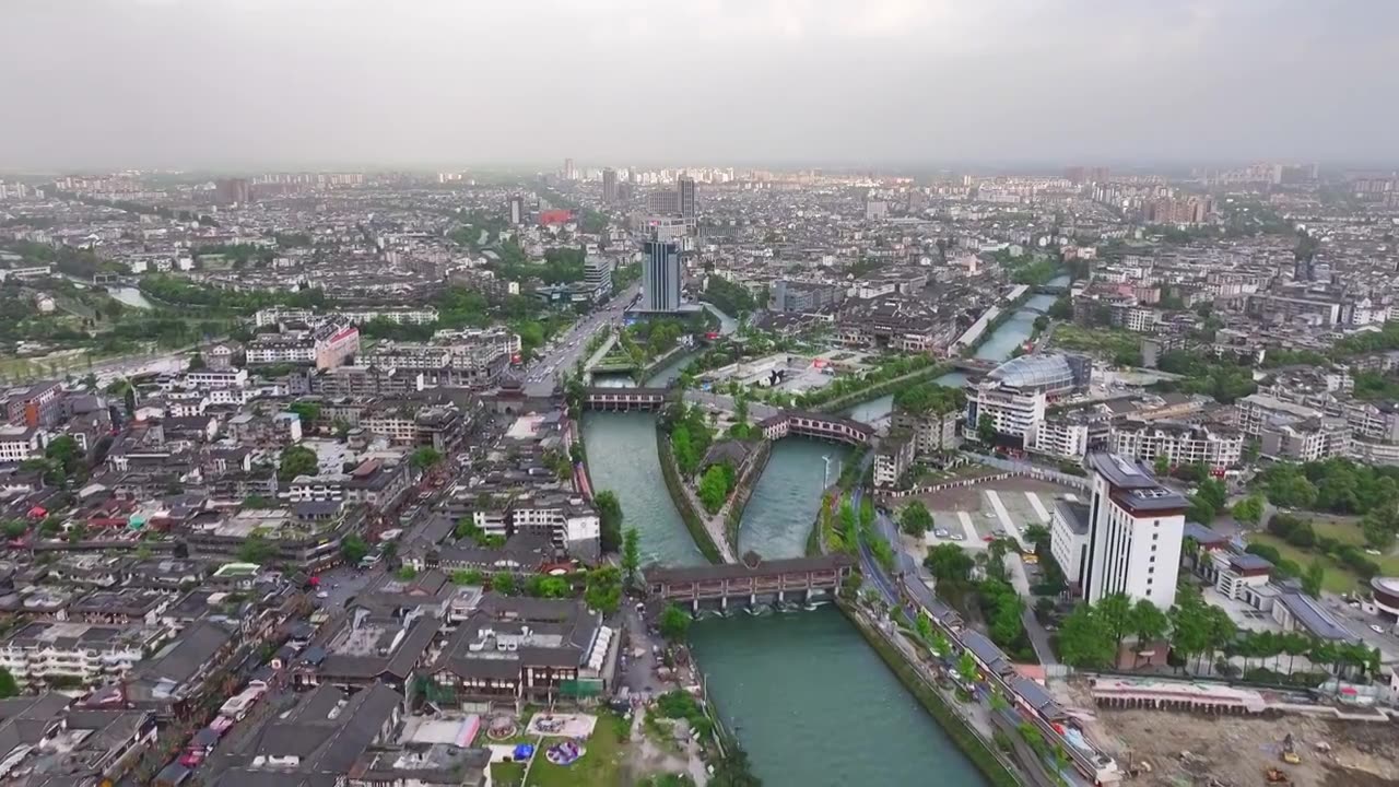 都江堰航拍视频素材