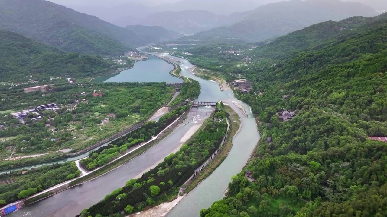 都江堰航拍视频素材