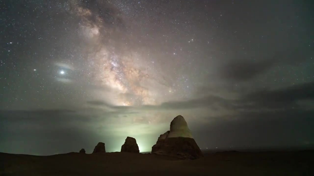 夜景星空延时视频视频素材